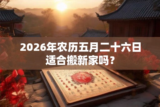 2026年农历五月二十六日适合搬新家吗？