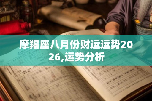 摩羯座八月份财运运势2026,运势分析