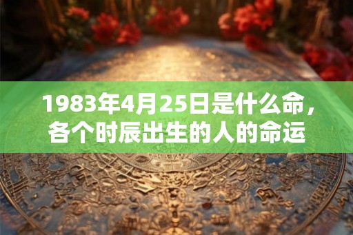 1983年4月25日是什么命，各个时辰出生的人的命运