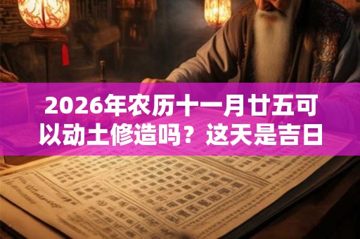 2026年农历十一月廿五可以动土修造吗？这天是吉日吗？