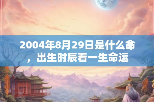 2004年8月29日是什么命，出生时辰看一生命运