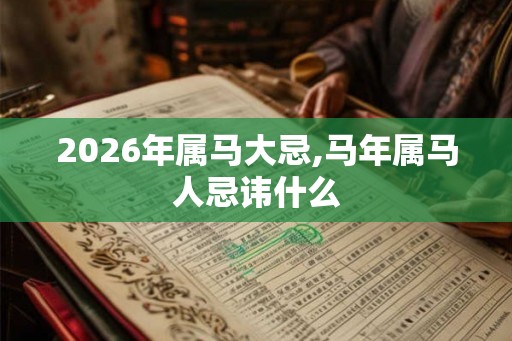 2026年属马大忌,马年属马人忌讳什么