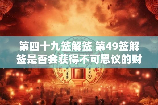 第四十九签解签 第49签解签是否会获得不可思议的财运