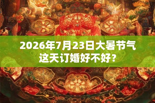 2026年7月23日大暑节气这天订婚好不好？