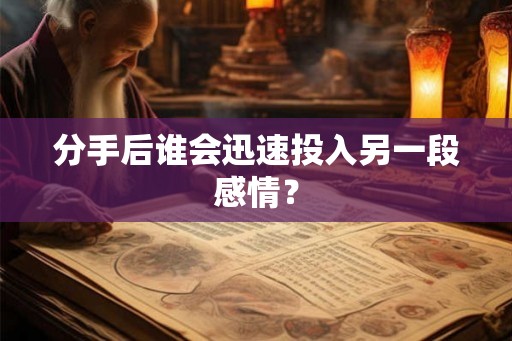 分手后谁会迅速投入另一段感情? 分手后谁会迅速投入另一段感情?