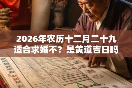 2026年农历十二月二十九适合求婚不？是黄道吉日吗
