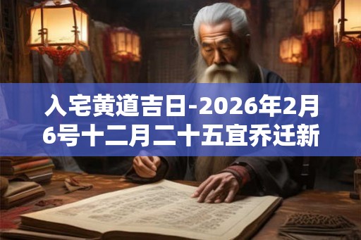 入宅黄道吉日-2026年2月6号十二月二十五宜乔迁新居吗