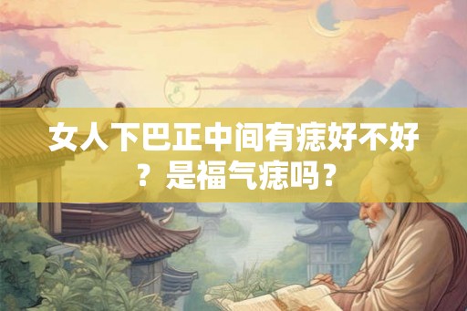 女人下巴正中间有痣好不好？是福气痣吗？
