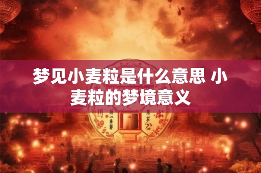 梦见小麦粒是什么意思 小麦粒的梦境意义