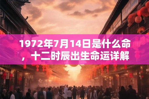 1972年7月14日是什么命，十二时辰出生命运详解