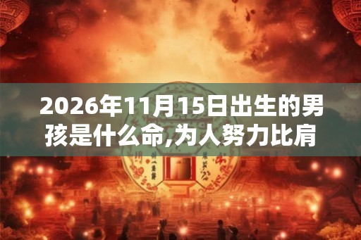 2026年11月15日出生的男孩是什么命,为人努力比肩命局
