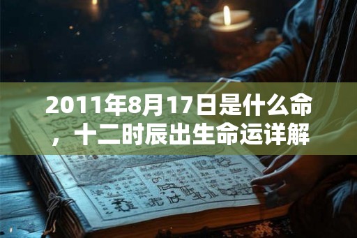 2011年8月17日是什么命，十二时辰出生命运详解