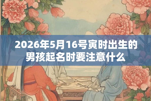 2026年5月16号寅时出生的男孩起名时要注意什么