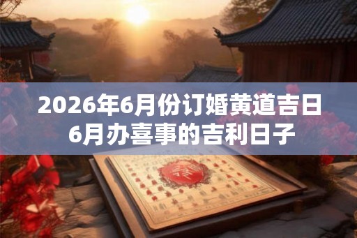 2026年6月份订婚黄道吉日 6月办喜事的吉利日子 2026年6月份订婚黄道吉日 6月办喜事的吉利日子