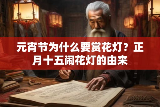 元宵节为什么要赏花灯？正月十五闹花灯的由来