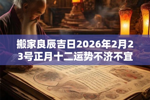 搬家良辰吉日2026年2月23号正月十二运势不济不宜入宅换新居