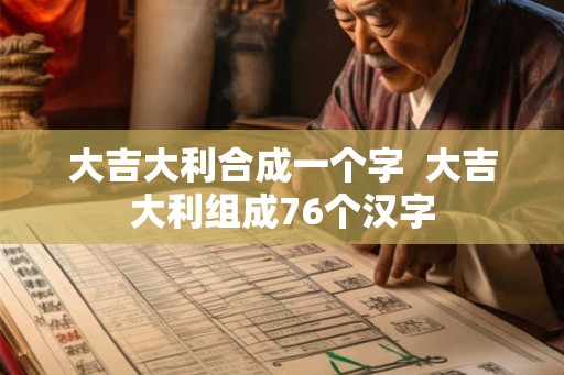 大吉大利合成一个字  大吉大利组成76个汉字