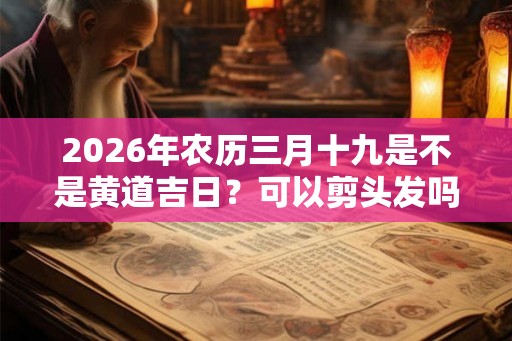 2026年农历三月十九是不是黄道吉日？可以剪头发吗？