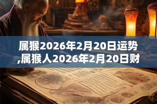 属猴2026年2月20日运势,属猴人2026年2月20日财运,生肖猴2026年2月20日运势