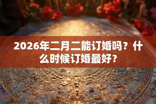 2026年二月二能订婚吗？什么时候订婚最好？