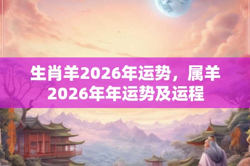 生肖羊2026年运势，属羊2026年年运势及运程