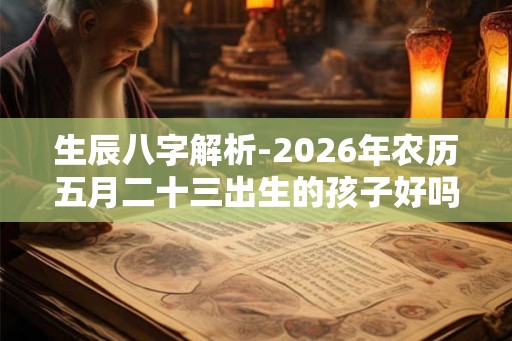 生辰八字解析-2026年农历五月二十三出生的孩子好吗