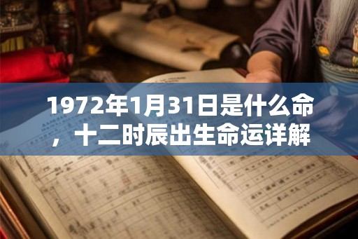 1972年1月31日是什么命，十二时辰出生命运详解