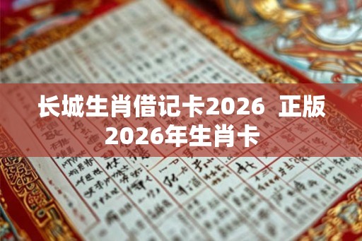 长城生肖借记卡2026  正版2026年生肖卡