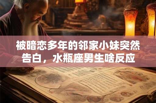 被暗恋多年的邻家小妹突然告白，水瓶座男生啥反应