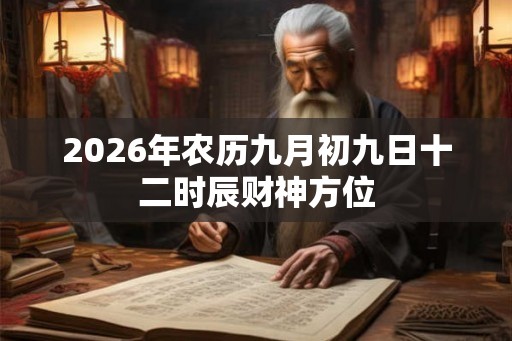 2026年农历九月初九日十二时辰财神方位