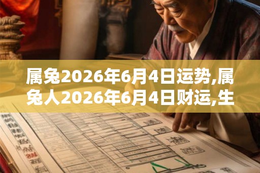 属兔2026年6月4日运势,属兔人2026年6月4日财运,生肖兔2026年6月4日运势