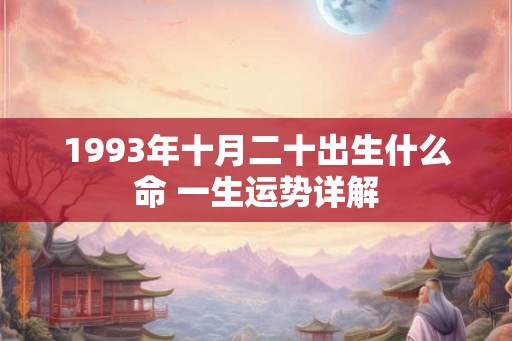 1993年十月二十出生什么命 一生运势详解