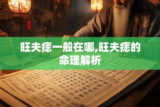 旺夫痣一般在哪,旺夫痣的命理解析 旺夫痣一般在哪,旺夫痣的命理解析