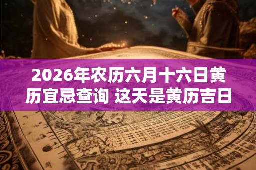 2026年农历六月十六日黄历宜忌查询 这天是黄历吉日吗