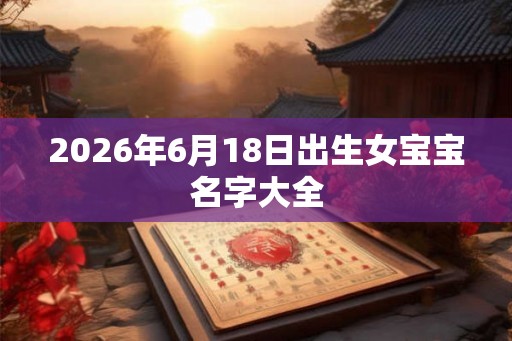 2026年6月18日出生女宝宝名字大全