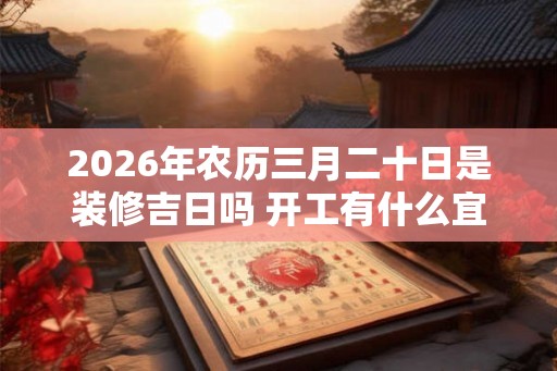 2026年农历三月二十日是装修吉日吗 开工有什么宜忌 2026年农历三月二十日是装修吉日吗 开工有什么宜忌