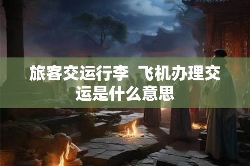 旅客交运行李  飞机办理交运是什么意思