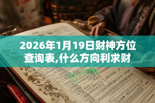 2026年1月19日财神方位查询表,什么方向利求财