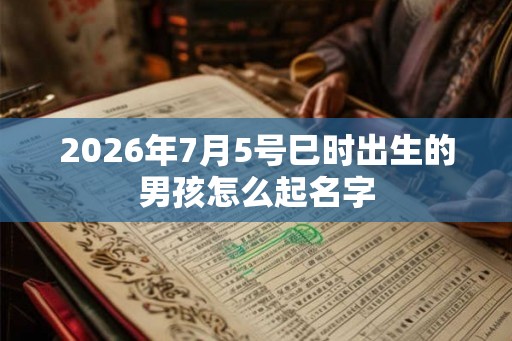 2026年7月5号巳时出生的男孩怎么起名字