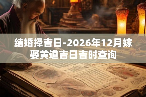 结婚择吉日-2026年12月嫁娶黄道吉日吉时查询