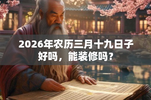 2026年农历三月十九日子好吗，能装修吗？