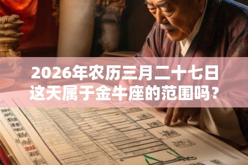 2026年农历三月二十七日这天属于金牛座的范围吗？