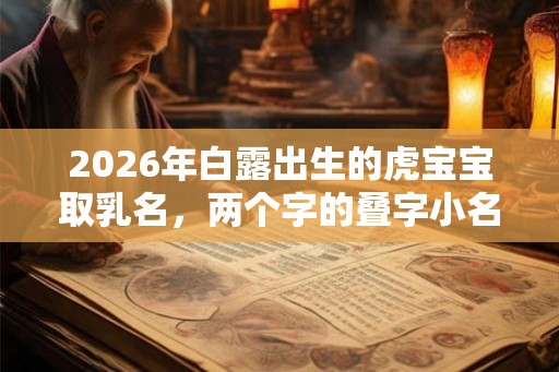 2026年白露出生的虎宝宝取乳名，两个字的叠字小名