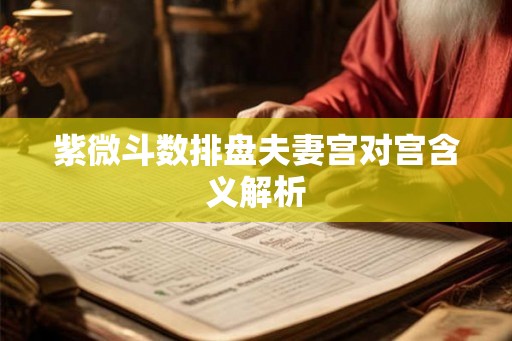 紫微斗数排盘夫妻宫对宫含义解析