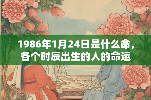 1986年1月24日是什么命，各个时辰出生的人的命运