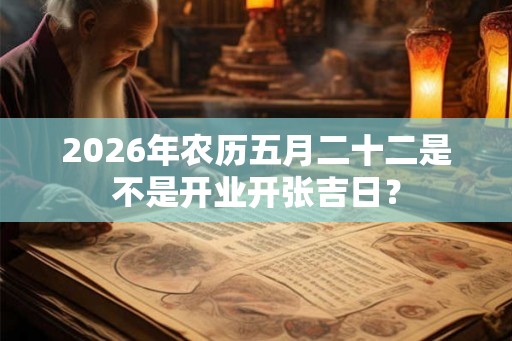 2026年农历五月二十二是不是开业开张吉日？