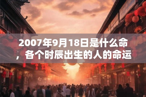2007年9月18日是什么命，各个时辰出生的人的命运