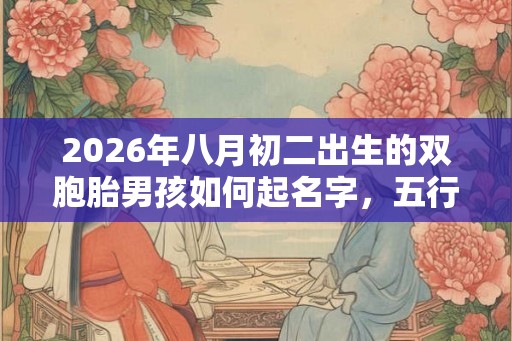 2026年八月初二出生的双胞胎男孩如何起名字，五行属什么？