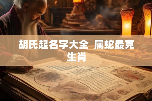 胡氏起名字大全  属蛇最克生肖