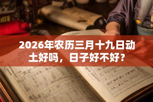 2026年农历三月十九日动土好吗，日子好不好？